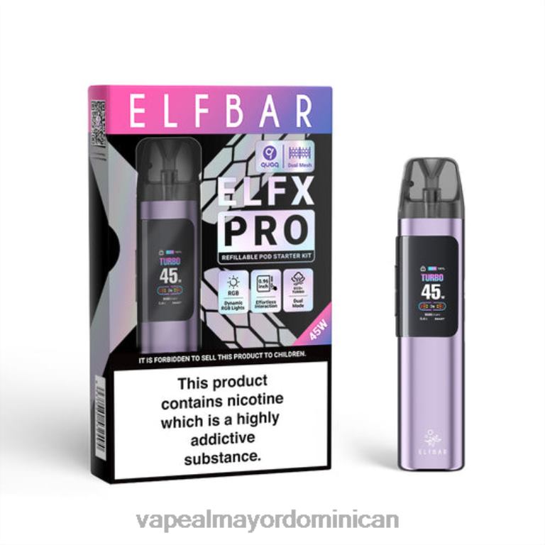 ELFBAR ELFX Pro ABRIR APOL DE POD púrpura 6FL2B2 Tienda De Vapeo Al Por Mayor República Dominicana
