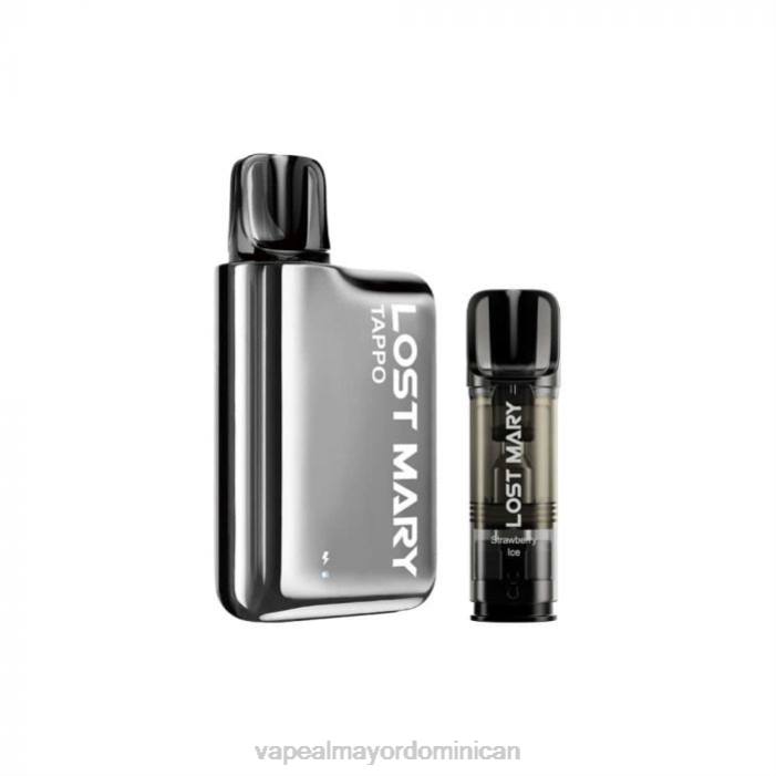 X82D438 - liquido de vape al por mayor en República Dominicana plata inoxidable x hielo de fresa LOST MARY Tappo kit de vapeo pod