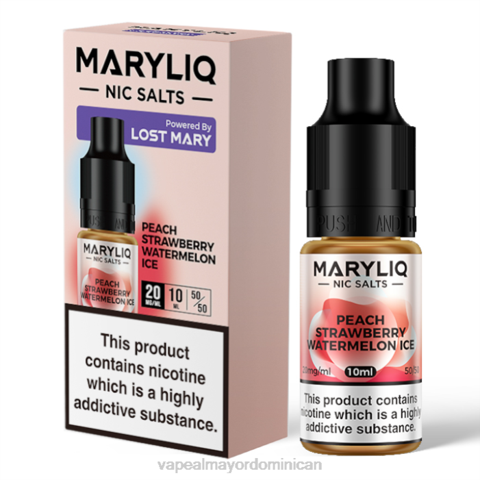 X82D451 - vape al mayor Dominican melocotón fresa sandía hielo LOST MARY MARYLIQ sales nic - 10ml - 20mg