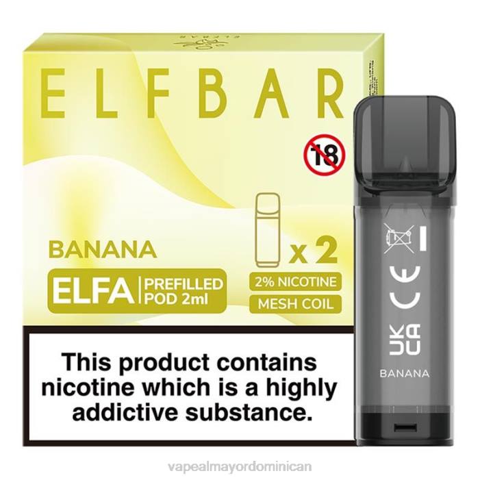 X82D315 - vapeo al por mayor banana ELFBAR Elfa cápsula precargada - 2 ml - 20 mg (paquete de 2)