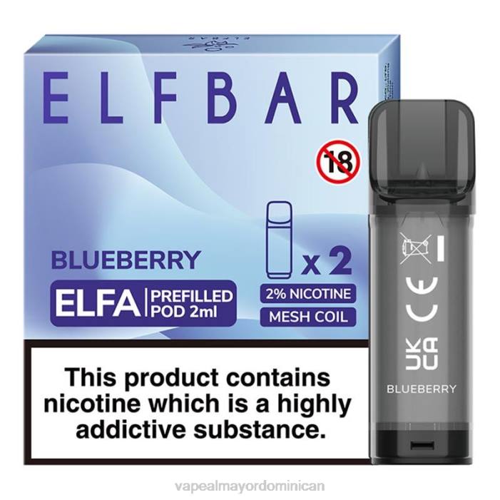 X82D316 - distribuidor vapeo al por mayor arándano ELFBAR Elfa cápsula precargada - 2 ml - 20 mg (paquete de 2)
