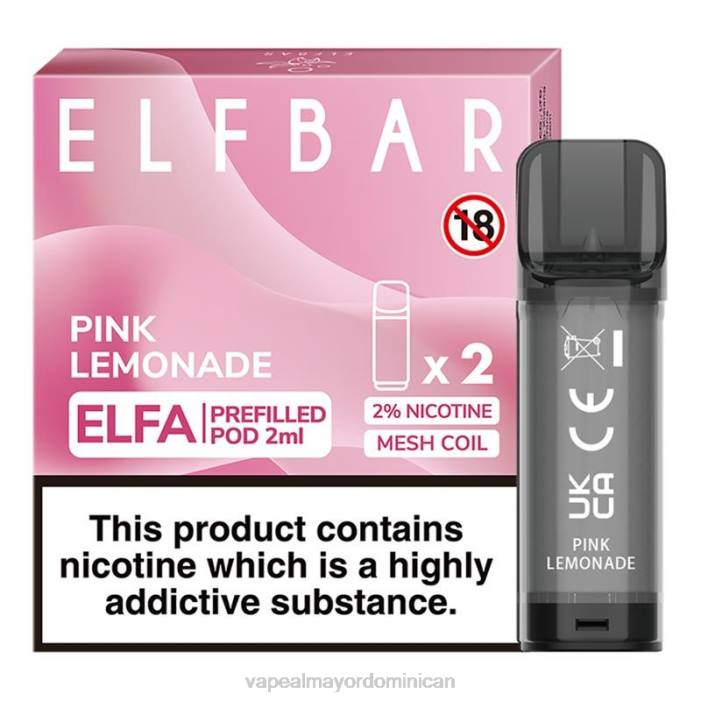 X82D320 - tienda de vapeo al por mayor República Dominicana limonada rosa ELFBAR Elfa cápsula precargada - 2 ml - 20 mg (paquete de 2)
