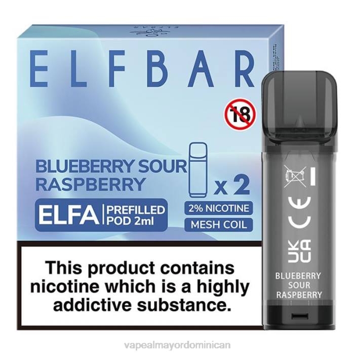 X82D323 - mayorista vapeo arándano frambuesa agria ELFBAR Elfa cápsula precargada - 2 ml - 20 mg (paquete de 2)