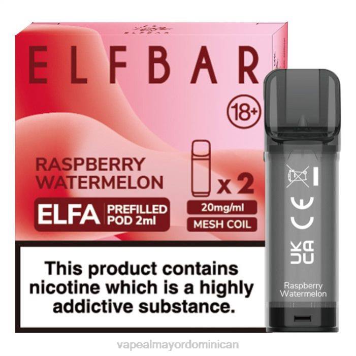 X82D330 - tienda de vapeo al por mayor República Dominicana sandia frambuesa ELFBAR Elfa cápsula precargada - 2 ml - 20 mg (paquete de 2)