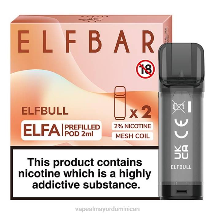 X82D335 - vapeo al por mayor toro elfo ELFBAR Elfa cápsula precargada - 2 ml - 20 mg (paquete de 2)