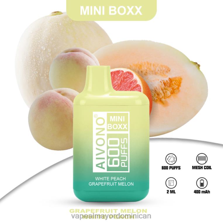 Vape Al Mayor Dominican ZFFP0241 Aivono AIM MINI BOXX 600 melón melocotón blanco pomelo