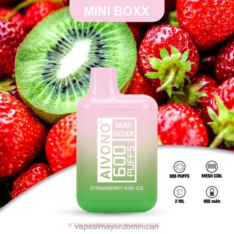 Vape Desechable ZFFP0234 Aivono AIM MINI BOXX 600 hielo de fresa y kiwi