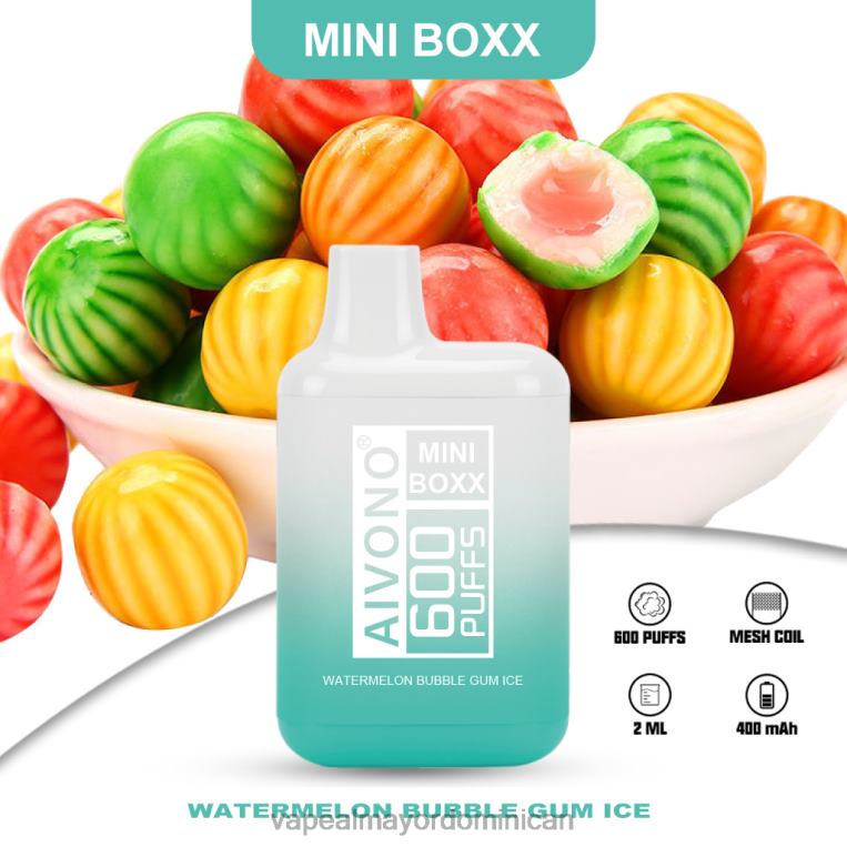 Vapeo Al Por Mayor ZFFP0235 Aivono AIM MINI BOXX 600 sandía chicle hielo