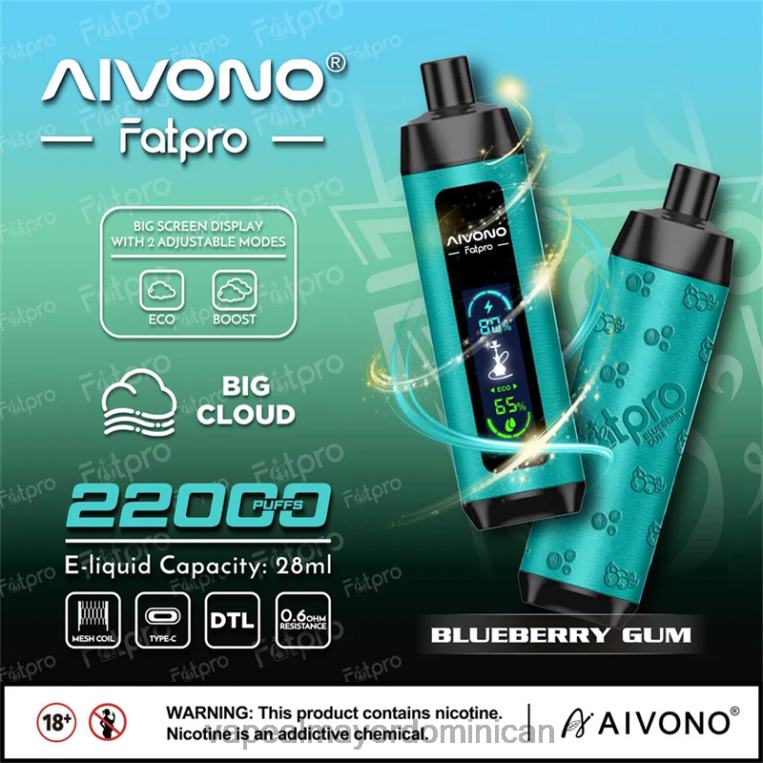 Liquido De Vape Al Por Mayor En República Dominicana ZFFP09 Aivono Fatpro 22000 chicle de arándanos