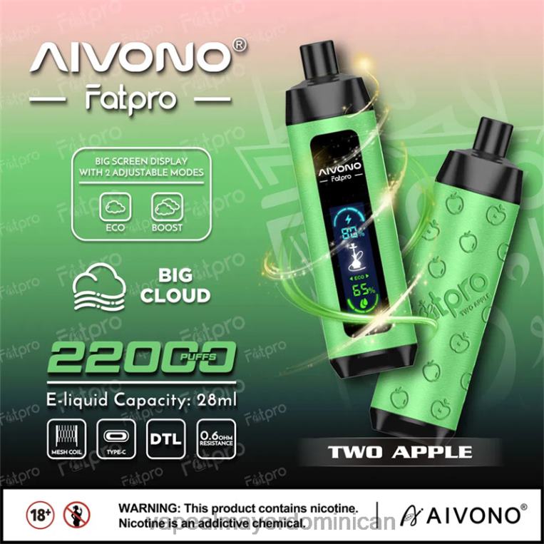 Vape Al Mayor Dominican ZFFP01 Aivono Fatpro 22000 dos manzanas