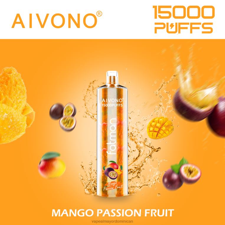 Liquido De Vape Al Por Mayor En República Dominicana ZFFP019 Aivono FATMAN 15000 mango maracuyá