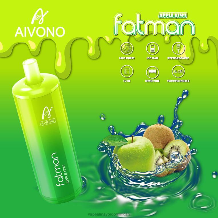 Vape Al Mayor Dominican ZFFP031 Aivono FATMAN 6800 kiwi manzana