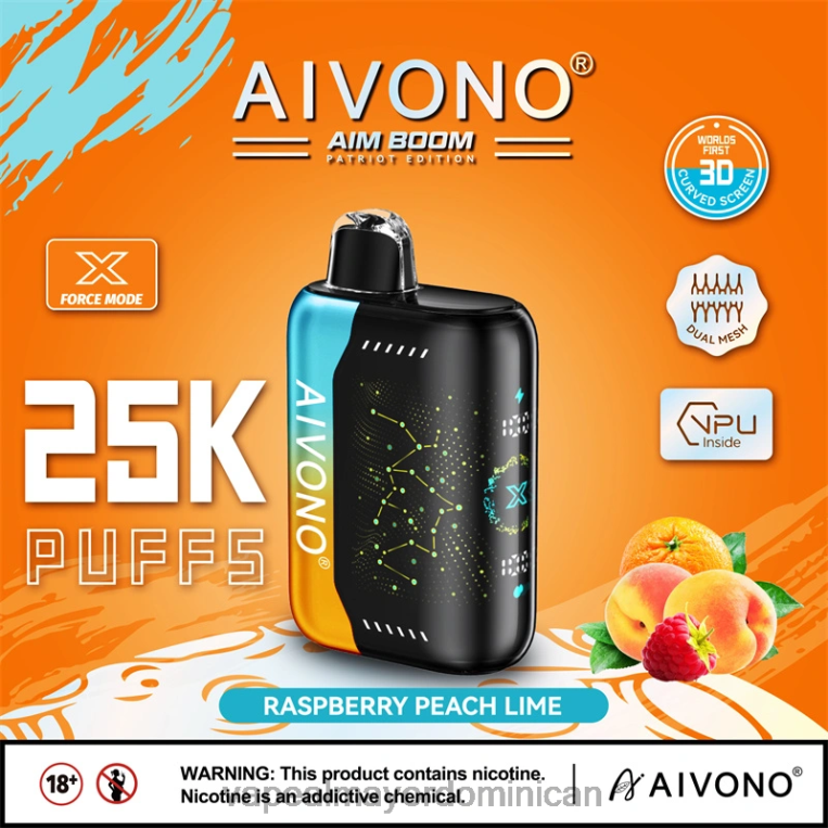 Mayorista Vape ZFFP0350 Aivono AIM BOOM 25000 frambuesa melocotón lima