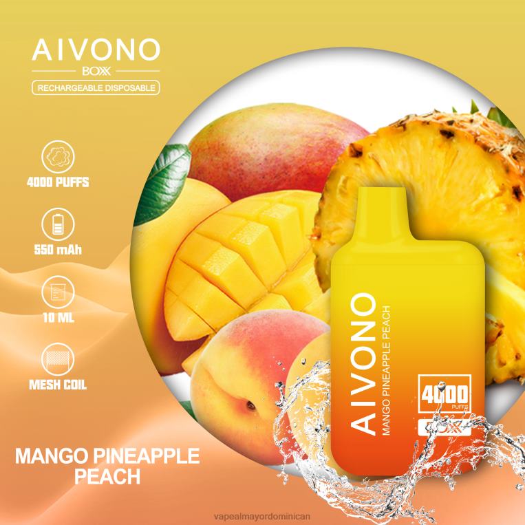 Liquido De Vape Al Por Mayor En República Dominicana ZFFP0219 Aivono AIM BOXX 4000 mango piña durazno