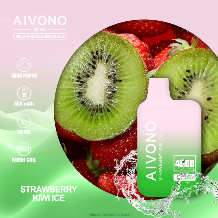 Liquido De Vape Al Por Mayor En República Dominicana ZFFP0229 Aivono AIM BOXX 4000 hielo de fresa y kiwi