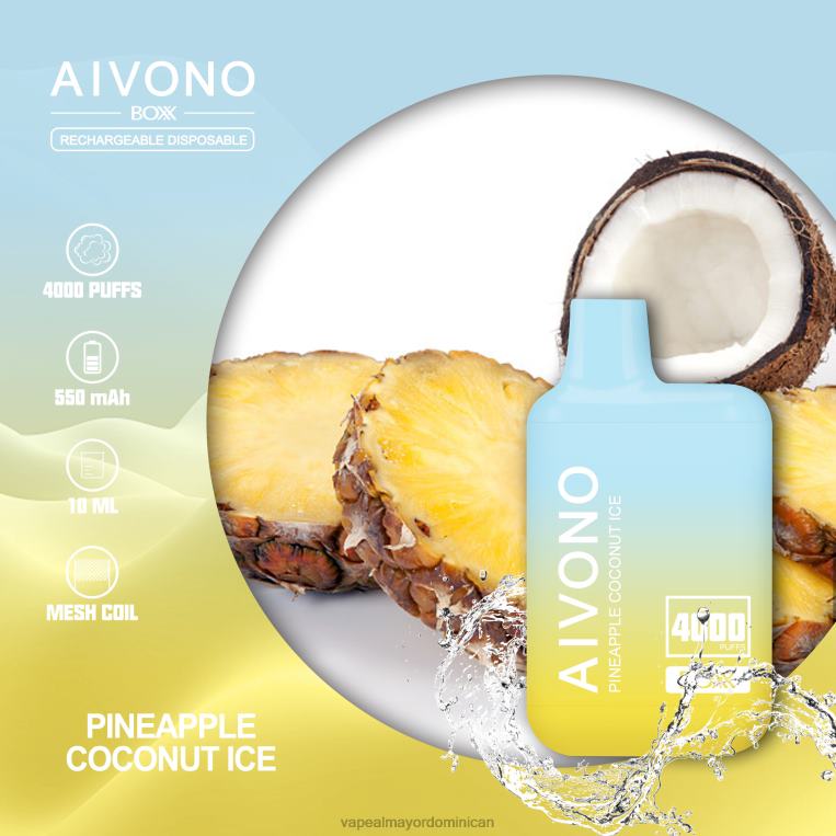Tienda De Vapeo Al Por Mayor República Dominicana ZFFP0222 Aivono AIM BOXX 4000 hielo de piña y coco
