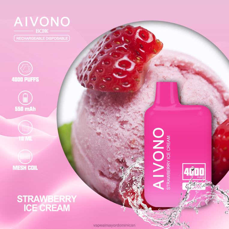 Vape Al Mayor Dominican ZFFP0221 Aivono AIM BOXX 4000 helado de fresa