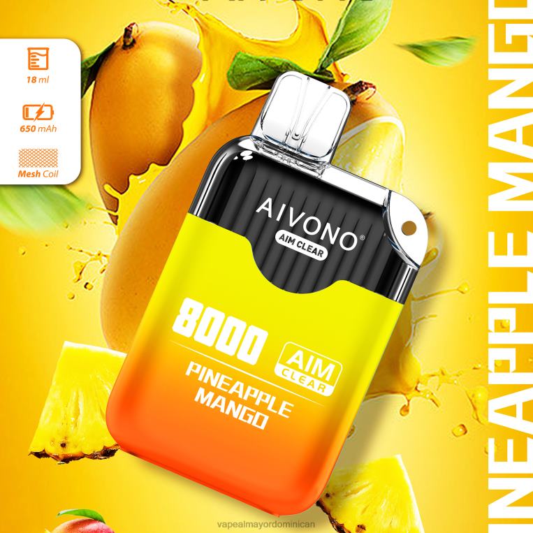 Liquido De Vape Al Por Mayor En República Dominicana ZFFP0209 Aivono AIM CLEAR 8000 mango de piña