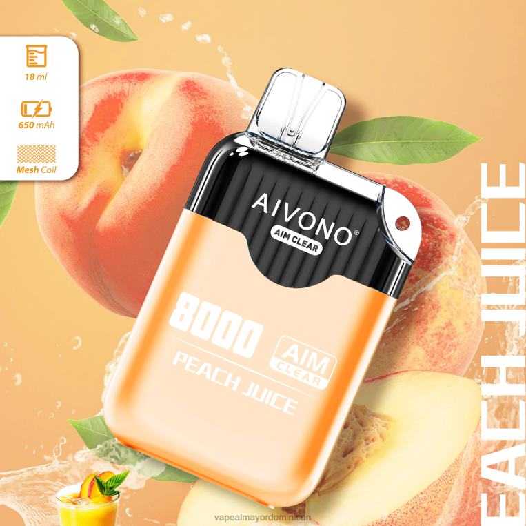 Mayorista Vapeo ZFFP0203 Aivono AIM CLEAR 8000 jugo de durazno