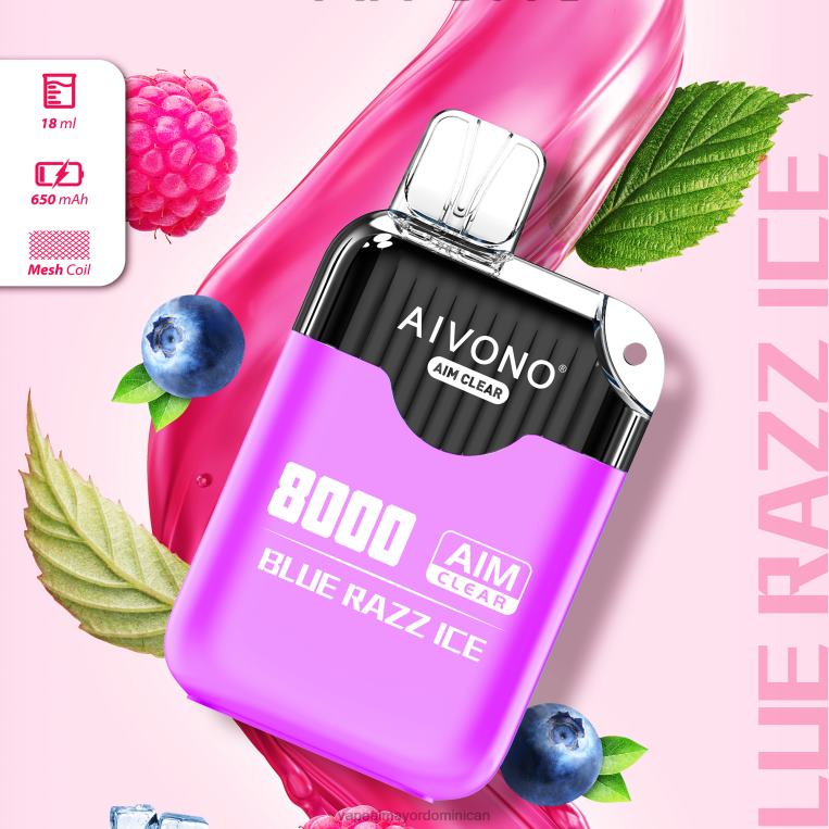 Tienda De Vapeo Al Por Mayor República Dominicana ZFFP0202 Aivono AIM CLEAR 8000 hielo azul