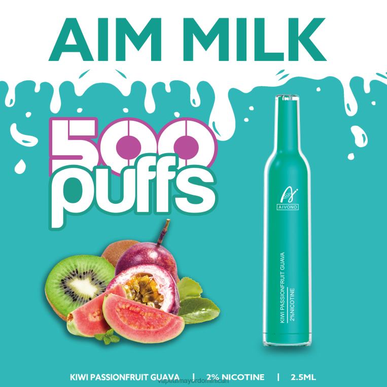 Tienda De Vapeo Al Por Mayor República Dominicana ZFFP0272 Aivono AIM MILK 500 kiwi maracuyá guayaba