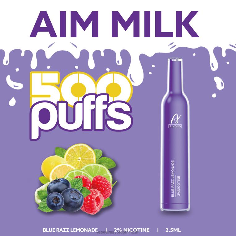 Vape Desechable ZFFP0264 Aivono AIM MILK 500 limonada azul razz
