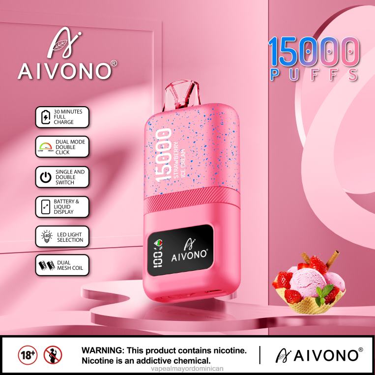 Distribuidor Vapeo Al Por Mayor ZFFP066 Aivono AIM magic 15000 helado de fresa