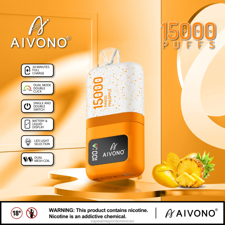 Liquido De Vape Al Por Mayor En República Dominicana ZFFP069 Aivono AIM magic 15000 mango piña