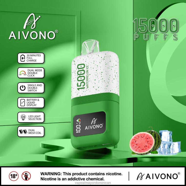 Mayorista Vape ZFFP070 Aivono AIM magic 15000 hielo de sandia