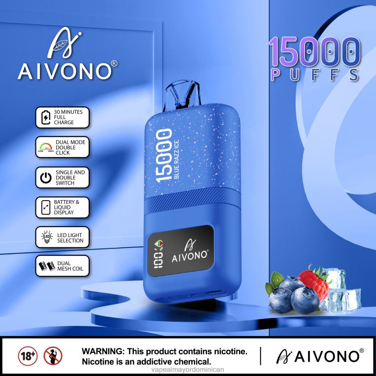 Vape Desechable ZFFP064 Aivono AIM magic 15000 hielo azul