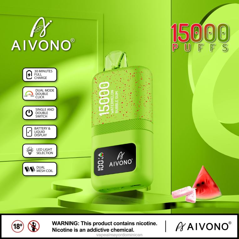 Vapeo Al Por Mayor ZFFP065 Aivono AIM magic 15000 chicle de sandía