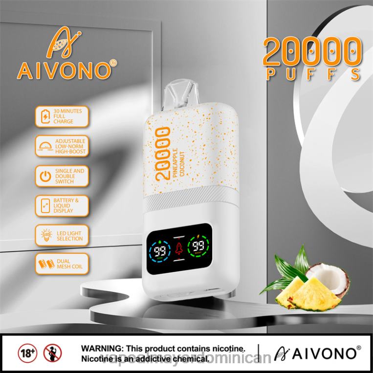 Distribuidor Vapeo Al Por Mayor ZFFP076 Aivono AIM magic 20000 hielo de piña y coco