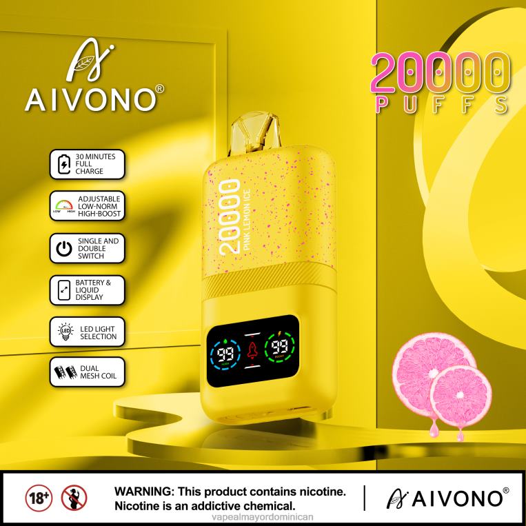 Mayorista Vapeo ZFFP083 Aivono AIM magic 20000 hielo de limon rosa