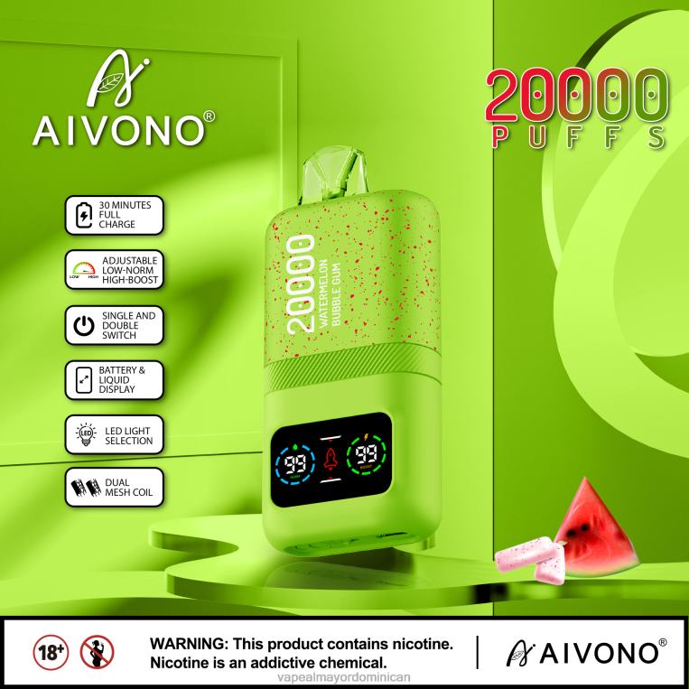 Tienda De Vapeo Al Por Mayor República Dominicana ZFFP082 Aivono AIM magic 20000 chicle de sandía