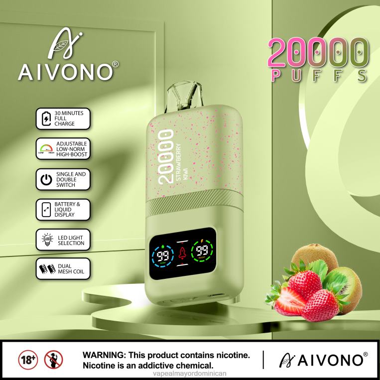 Vape Al Mayor Dominican ZFFP081 Aivono AIM magic 20000 kiwi fresa