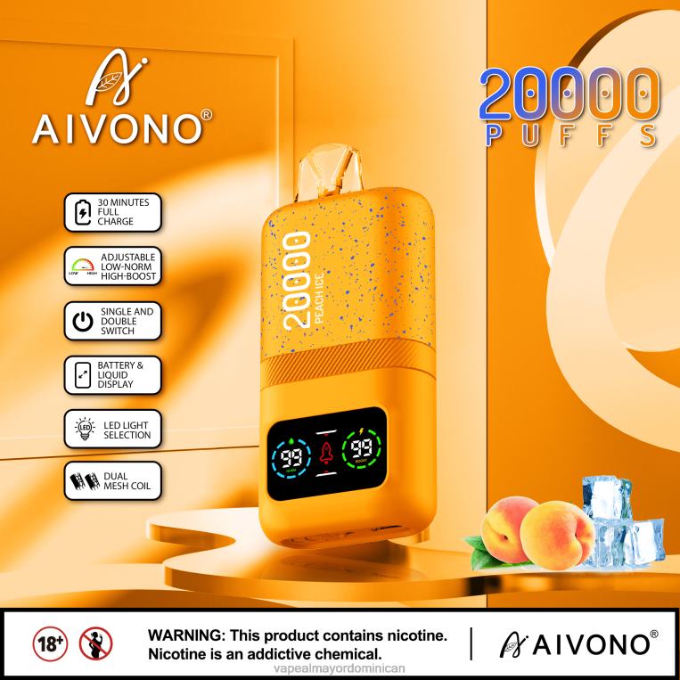 Vapeo Al Por Mayor ZFFP085 Aivono AIM magic 20000 hielo de durazno