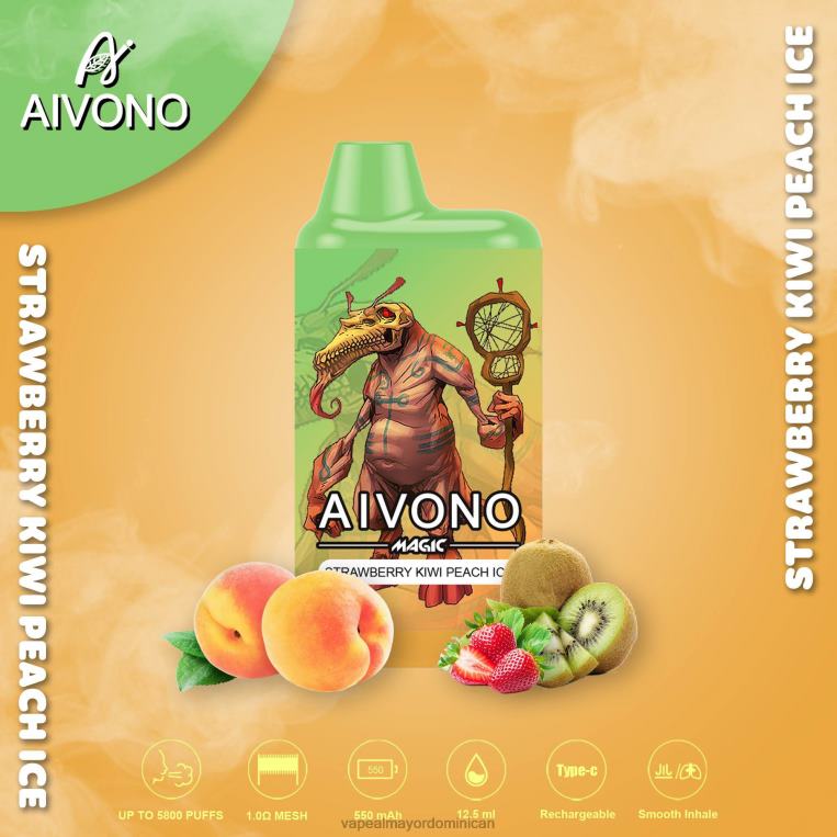 Distribuidor Vapeo Al Por Mayor ZFFP096 Aivono AIM MAGIC cigarrillo de caja de 5800 bocas fresa kiwi melocotón hielo