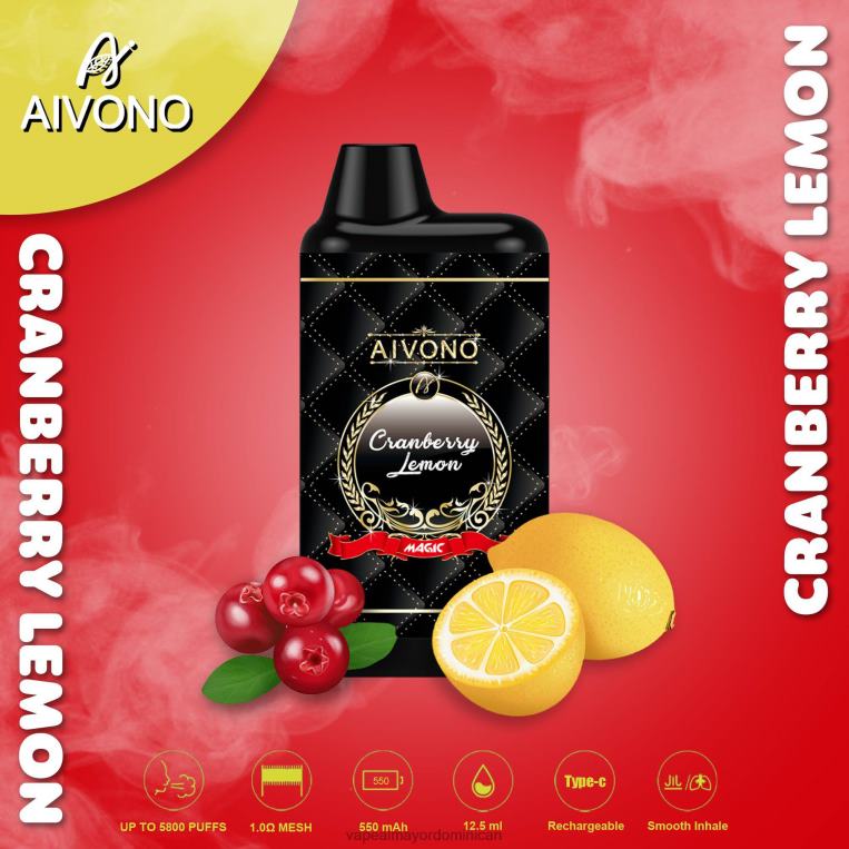 Liquido De Vape Al Por Mayor En República Dominicana ZFFP089 Aivono AIM MAGIC cigarrillo de caja de 5800 bocas limón arándano