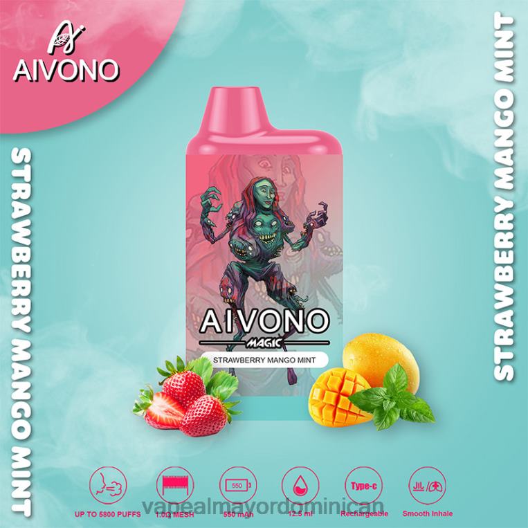 Tienda De Vapeo Al Por Mayor ZFFP097 Aivono AIM MAGIC cigarrillo de caja de 5800 bocas fresa mango menta