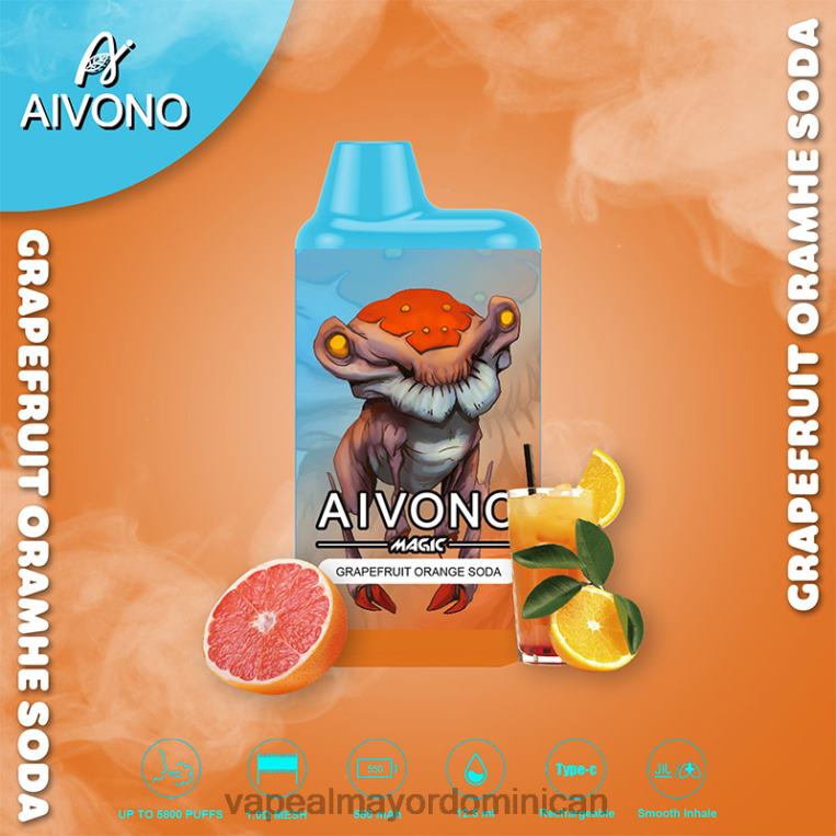 Vape Al Mayor Dominican ZFFP0101 Aivono AIM MAGIC cigarrillo de caja de 5800 bocas refresco de pomelo y naranja