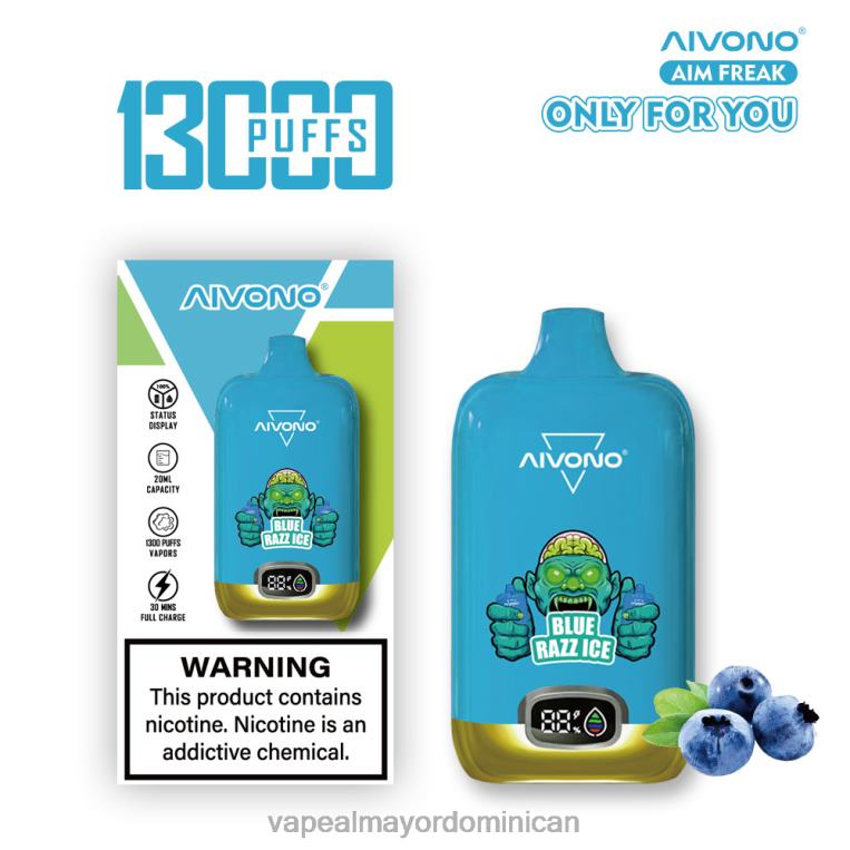 Tienda De Vapeo Al Por Mayor República Dominicana ZFFP0242 Aivono AIM FREAK 13000 hielo azul