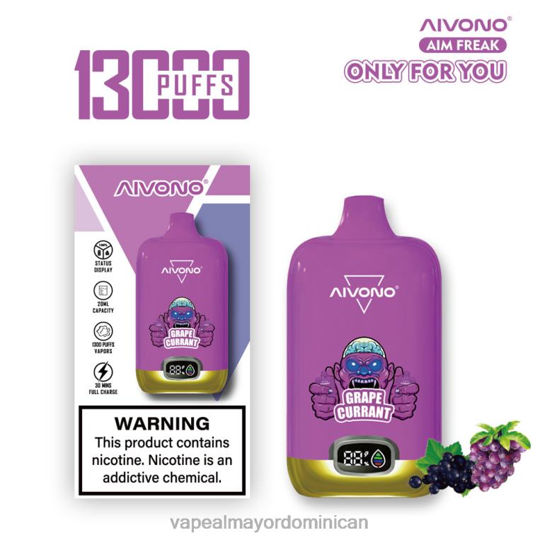 Vape Al Mayor Dominican ZFFP0251 Aivono AIM FREAK 13000 grosella de uva