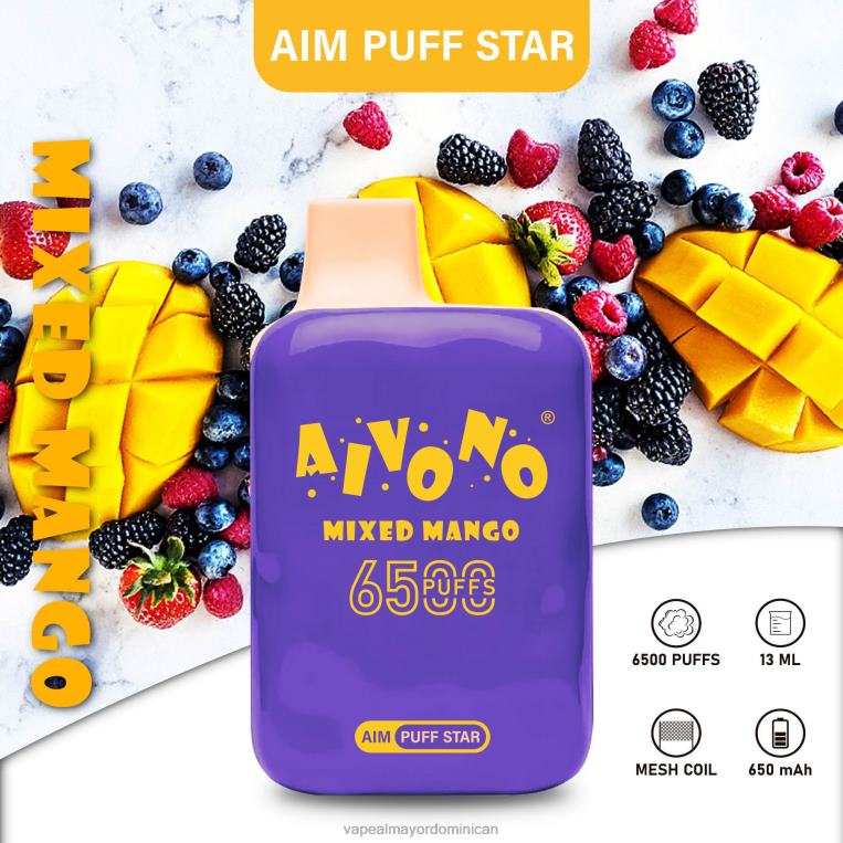 Distribuidor Vapeo Al Por Mayor ZFFP0296 Aivono AIM PUFF STAR 6500 mango mixto