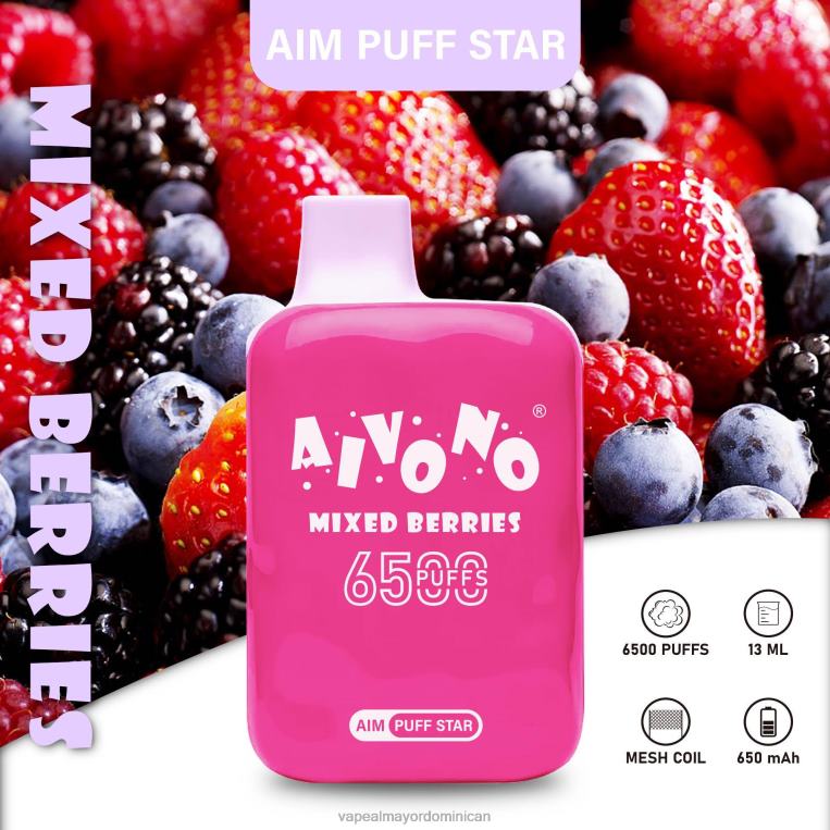 Mayorista Vape ZFFP0290 Aivono AIM PUFF STAR 6500 bayas mixtas