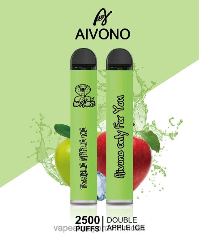 Vape Desechable ZFFP0304 Aivono AIM SNAKE 2500 doble hielo de manzana