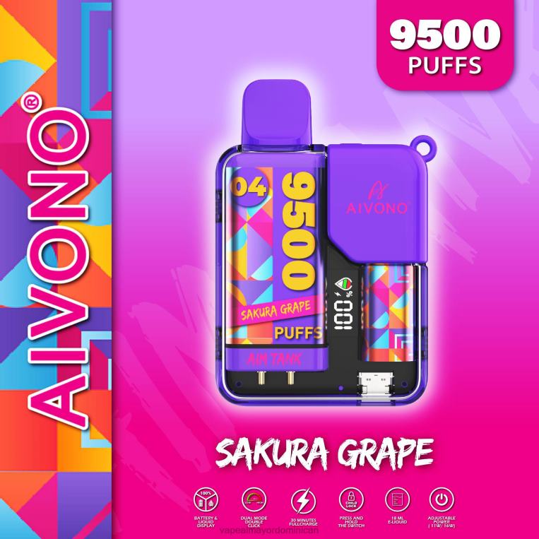 Distribuidor Vapeo Al Por Mayor ZFFP036 Aivono AIM TANK 9500 uva sakura