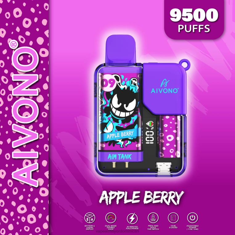 Mayorista Vapeo ZFFP043 Aivono AIM TANK 9500 baya de manzana