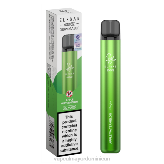 X82D271 - vape al mayor Dominican sandia manzana ELFBAR 600V2 20 mg