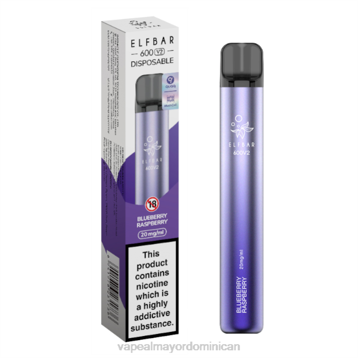 X82D277 - productos de vapeo al por mayor frambuesa arándano ELFBAR 600V2 20 mg