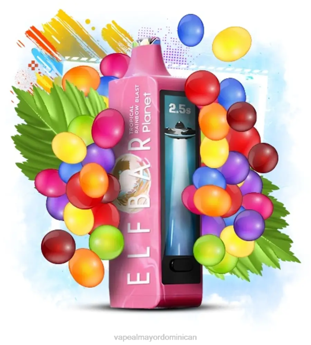 Elf Bar Planet 25000 explosión del arco iris tropical 2B0629 Liquido De Vape Al Por Mayor En República Dominicana